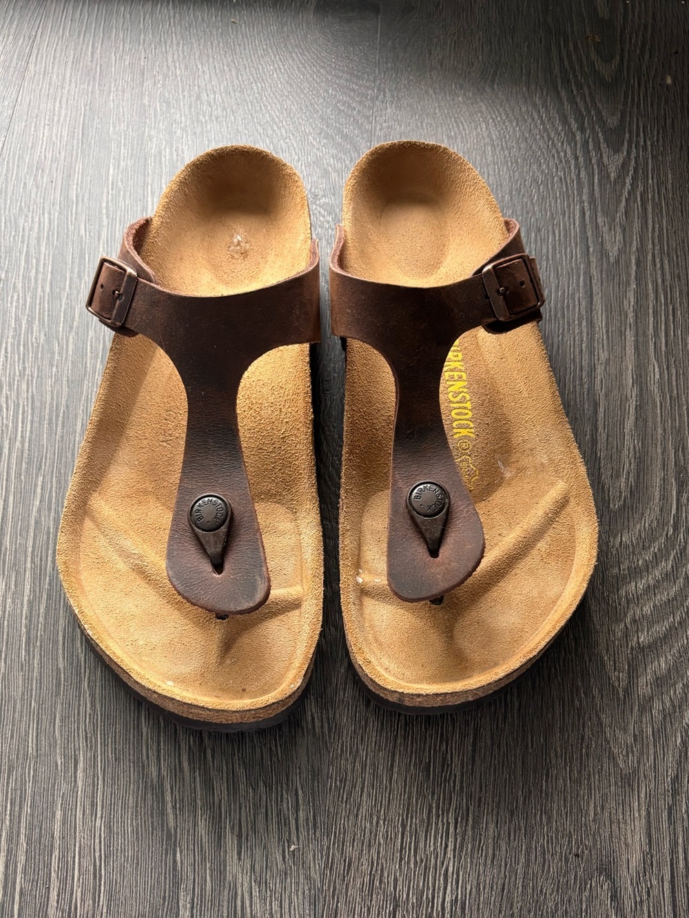 Birkenstock Brown Leather Thong Sandals